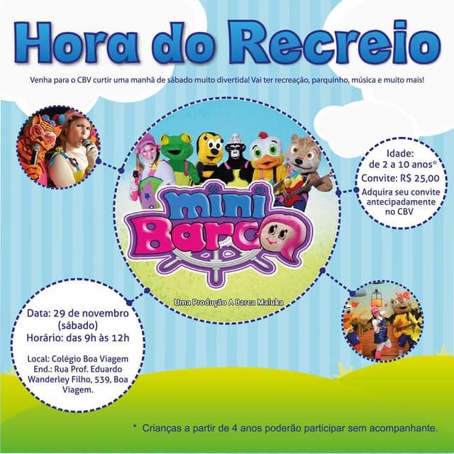 Colégio Boa Viagem promove a Hora do Recreio