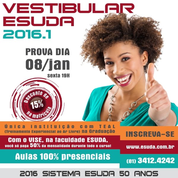 ESUDA inscreve para primeiro vestibular de 2016