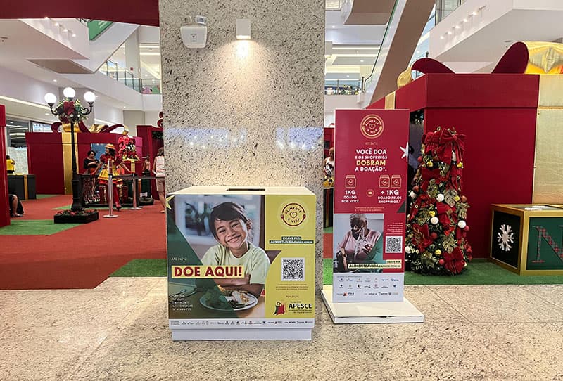 Shopping Patteo Olinda recebe ponto de coleta de donativos para campanha Alimente a Vida